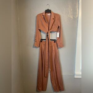 Stylish caramel color Women's two piece set
